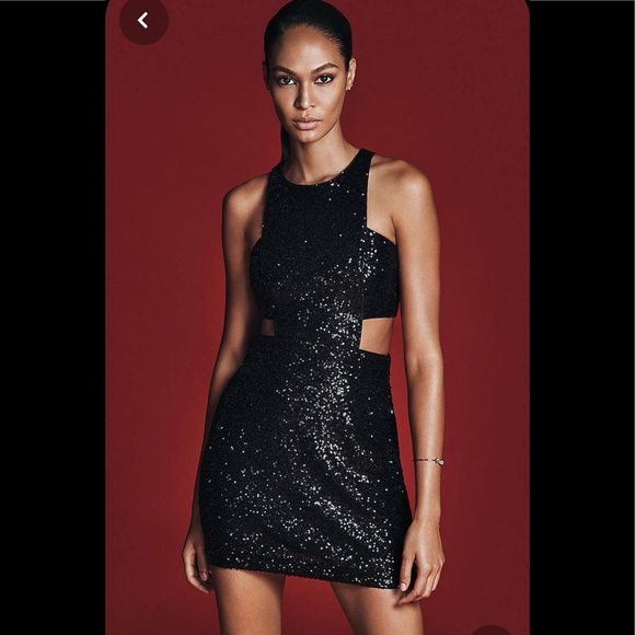 sequin cutout dress